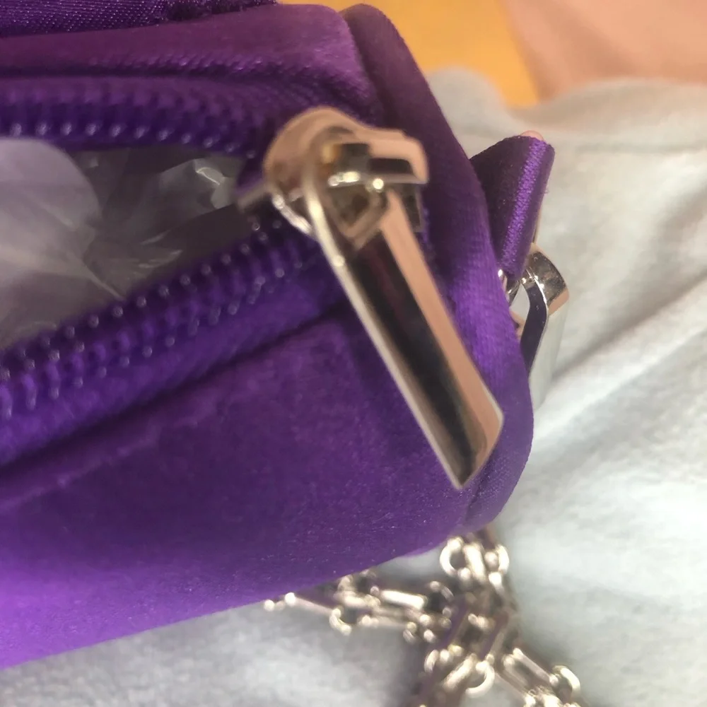 NWOT Prom Purple Crossbody Clutch Bag with Chain Strap